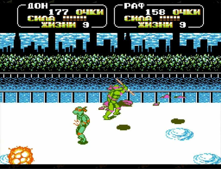 Teenage Mutant Ninja Turtles II - Arcade Game - геймплей игры Dendy\NES